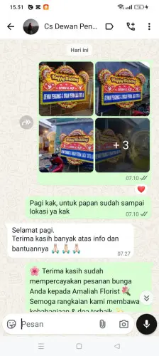 Testimonial Papan Bunga Pernikahan cadasari